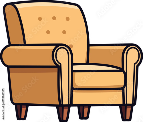 cozy corner companion a welcoming armchair for everyday comfort and leisure, isolated on transparent background