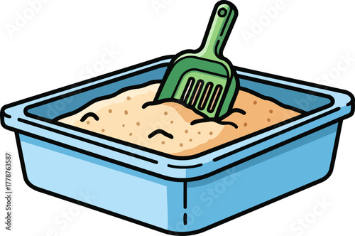 daily litter routine ensuring feline hygiene and a fresh, happy home environment, isolated on transparent background