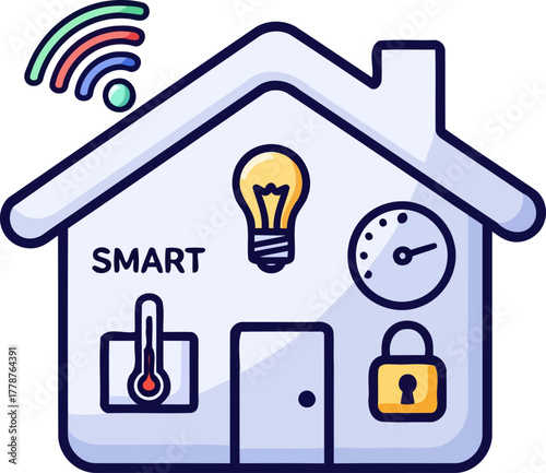 integrated living unlocking modern home efficiency, security, and effortless daily comfort, isolated on transparent background