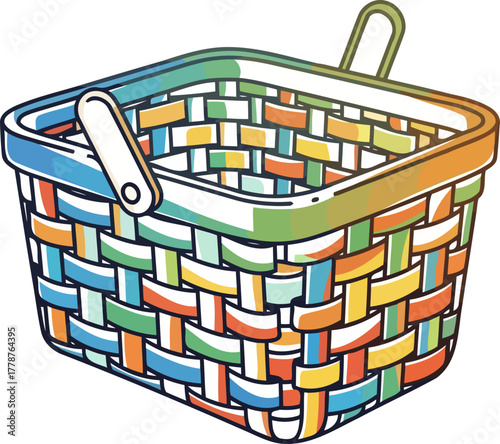 kaleidoscope carry an inviting basket for sundrenched picnics and joyful gatherings, isolated on transparent background