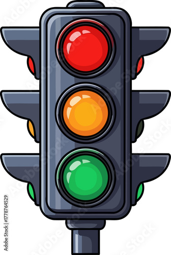 path forward illuminated signaling progress and safe passage through city streets, isolated on transparent background