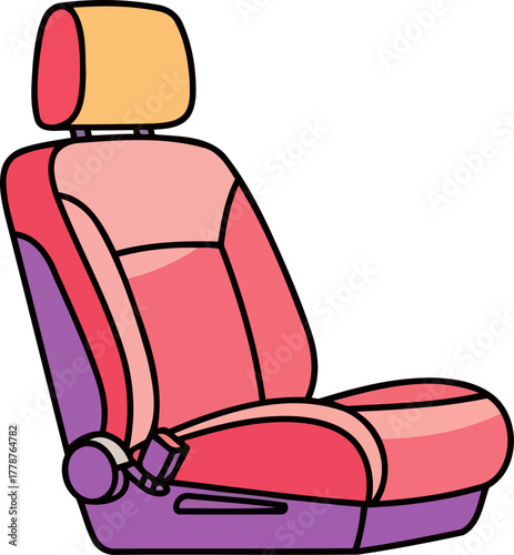 road trip ready a whimsical car seat design for comfortable, secure travel, isolated on transparent background