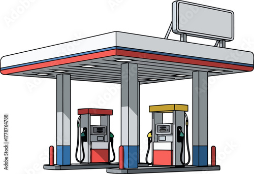 roadside oasis fueling adventures and powering journeys across the open highway, isolated on transparent background