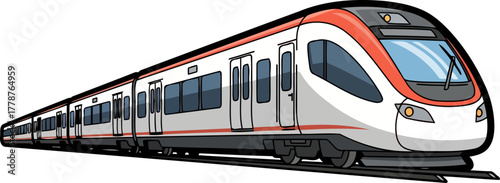 sleek rail transit symbolizing efficient urban mobility and future connectivity, isolated on transparent background