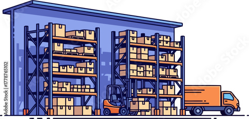 streamlined goods flow the engine of modern commerce and global delivery, isolated on transparent background