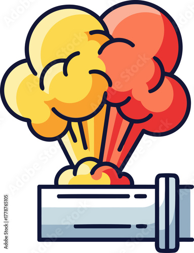 sudden burst of energy uncontained forces erupting from a sealed conduit, isolated on transparent background