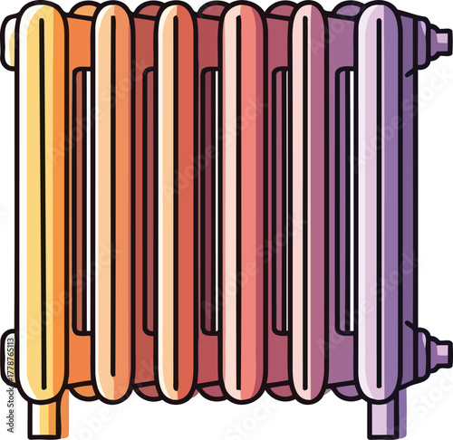 stylized home warmth iconic radiator design delivering comfort and heat for your space, isolated on transparent background