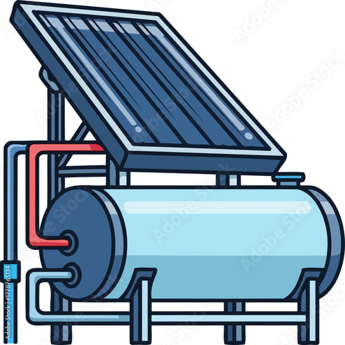 sustainable living embracing solar thermal energy for everyday home comfort, isolated on transparent background