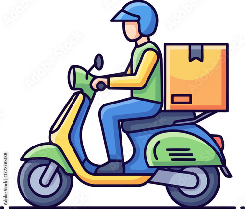 swift delivery dispatch essential goods moving fast through city streets, isolated on transparent background