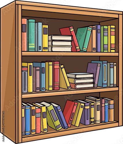 the quiet wisdom shelves brimming with tales, facts, and endless human imagination, isolated on transparent background