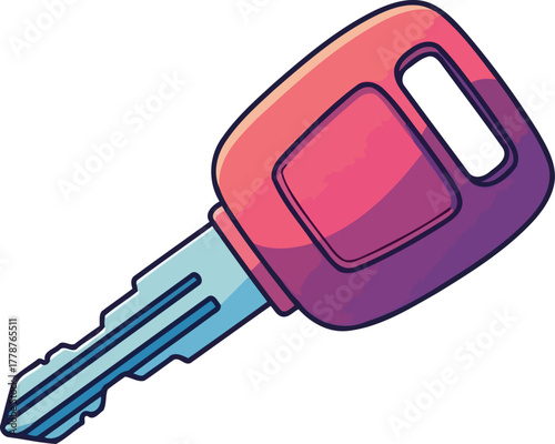 vibrant key to new journeys unlocking urban adventures and exciting possibilities, isolated on transparent background