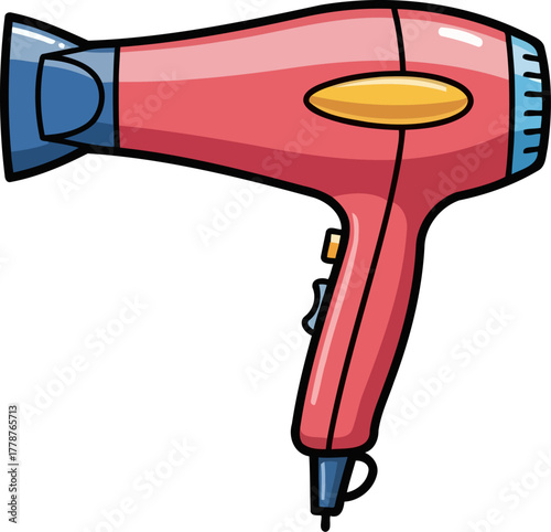 warm breeze whimsy a cartoon hair dryer for speedy styling fun, isolated on transparent background