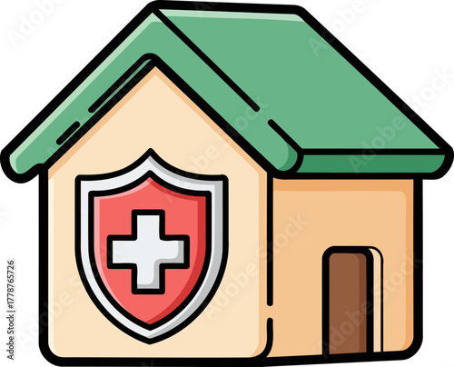 wellness home protecting family health and medical security with dedicated care, isolated on transparent background