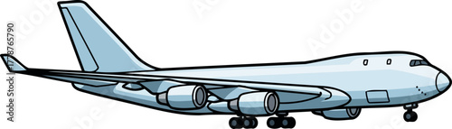 winged voyage ready simplified passenger jet symbolizing global exploration and logistics, isolated on transparent background
