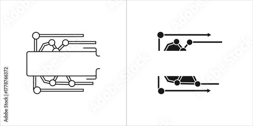 Abstract representation of data flow or process with interconnected elements