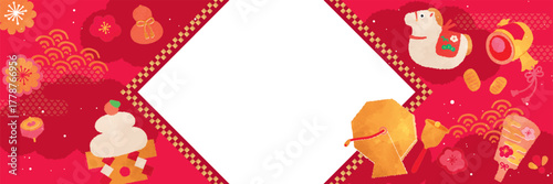 ガラポン抽選会テンプレート　午年