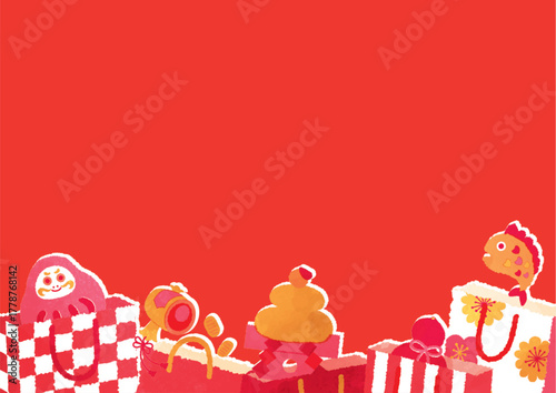 初売り福袋のデザインテンプレート