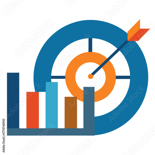 kepi improvement icon target trending arrow vector illustration vector illustration 