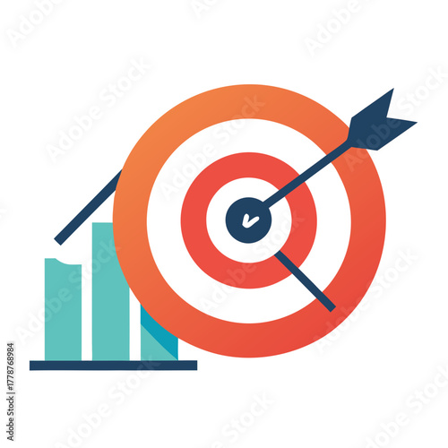 kepi improvement icon target trending arrow vector illustration 