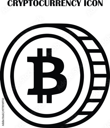 Cryptocurrency vector icon set – digital currency, blockchain, bitcoin, and finance symbols for fintech and web design