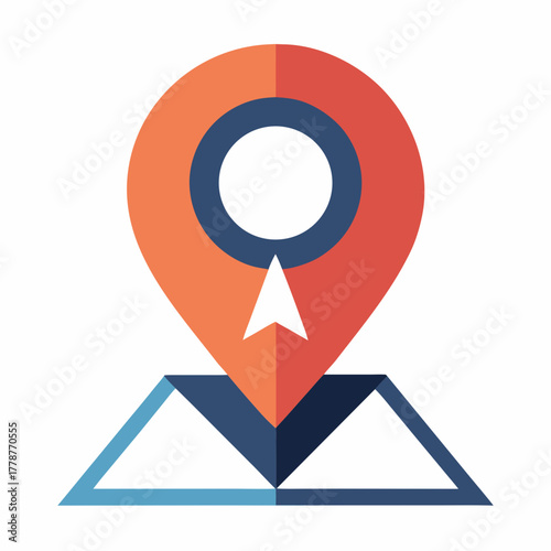Opportunity mapping icon location pin with arrow vector illustration 