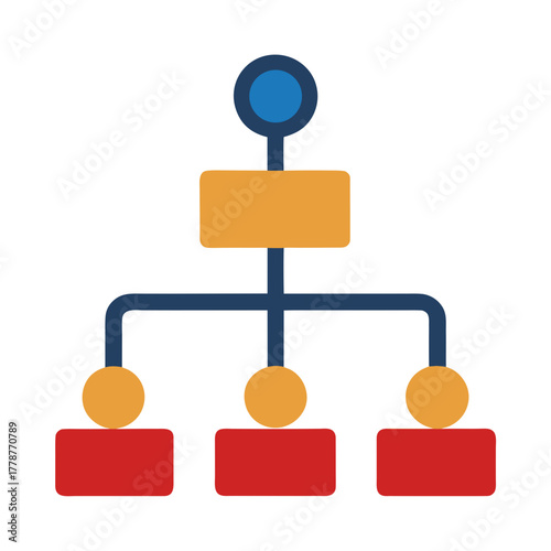 Organization chart icon hierarchical nodes vector illustration 