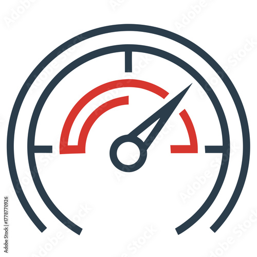 Performance icon speed gauge outline vector illustration 