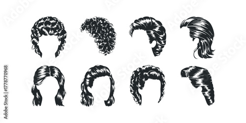 Collection of Diverse Black Hairstyles Silhouette Collection