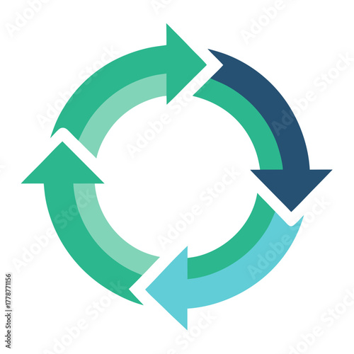 Productivity cycle icon circular arrows rotating vector illustration 