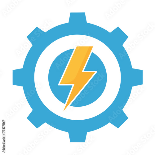 Productivity boost icon lightning bolt inside gea vector illustration 