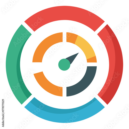 Progress tracking icon circular progress meter vector illustration 