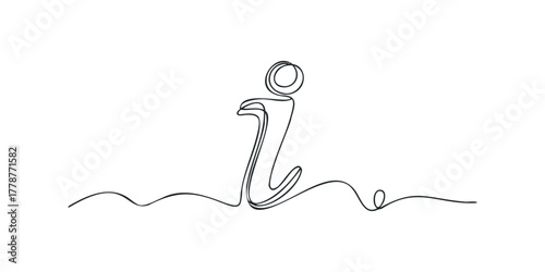 Single line drawing of an information symbol