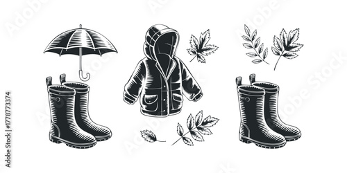 Rainy Day Outfit and Autumn Leaves Collection