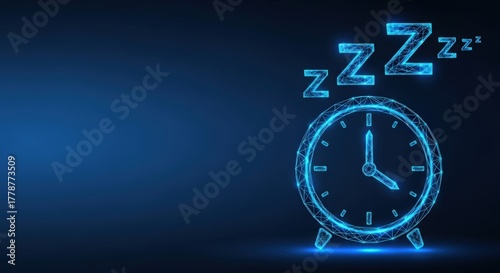 Naklejka Digital alarm clock with zzzs indicating sleep time