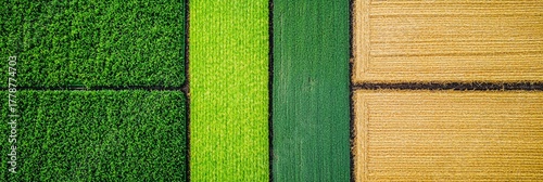 Aerial composition of farm composting site integrated into organic agriculture field. 