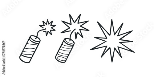 Explosion cartoon elements with dynamite sticks