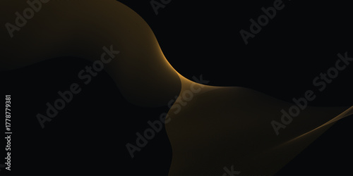 Golden Wave on Black Background