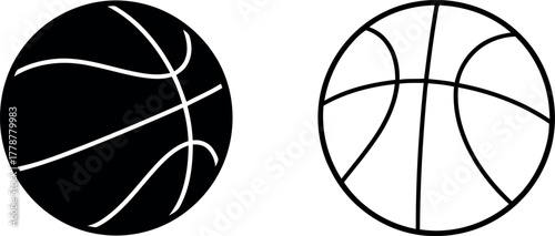 Basketball icon. outline and filled vector illustration. Sport equipment symbol Line art editable icon.