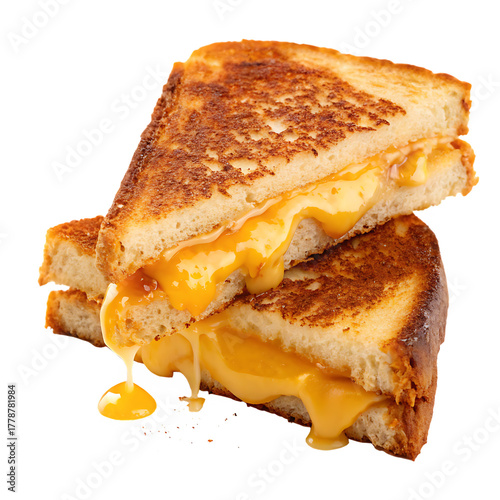Toasted grilled cheese isolated on a transparent background png