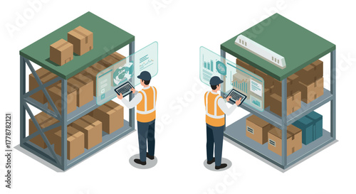 Isometric warehouse management with augmented reality technology