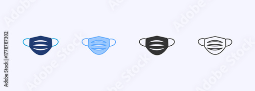 Face Mask Medic Icon Set Multiple Style Collection