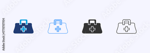 Doctor Briefcase Icon Set Multiple Style Collection