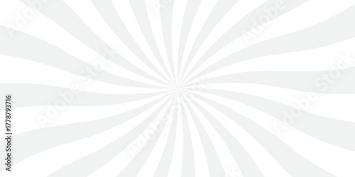 sunburst pattern white and gray design. Vintage sunrays illustration swirl line. sun beam vector banner design pop art comic burst gradient concept pattern.	