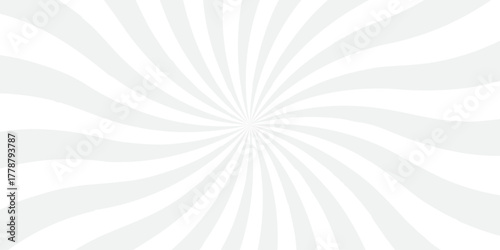 sunburst pattern white and gray design. Vintage sunrays illustration swirl line. sun beam vector banner design pop art comic burst gradient concept pattern.	