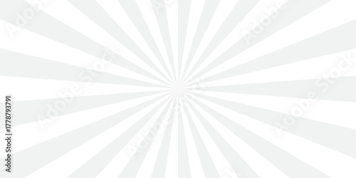 sunburst pattern white and gray design. Vintage sunrays illustration swirl line. sun beam vector banner design pop art comic burst gradient concept pattern.	