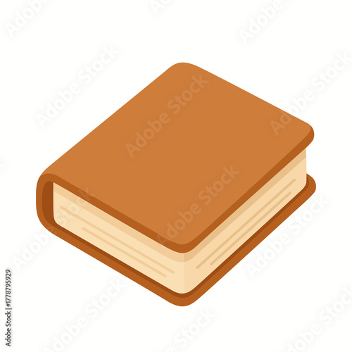 Closed brown book perspective view