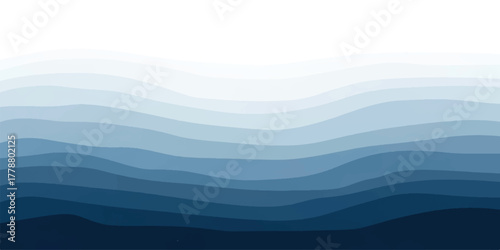 Abstract blue waves background layered wavy lines in shades of blue vector illustration for modern design