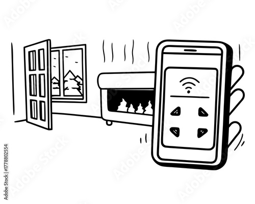 Smart home control with fireplace