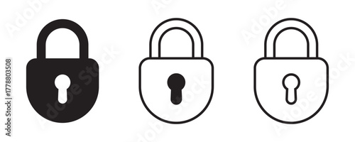 Padlock with Keyhole Icon – Security and Privacy Protection Symbol