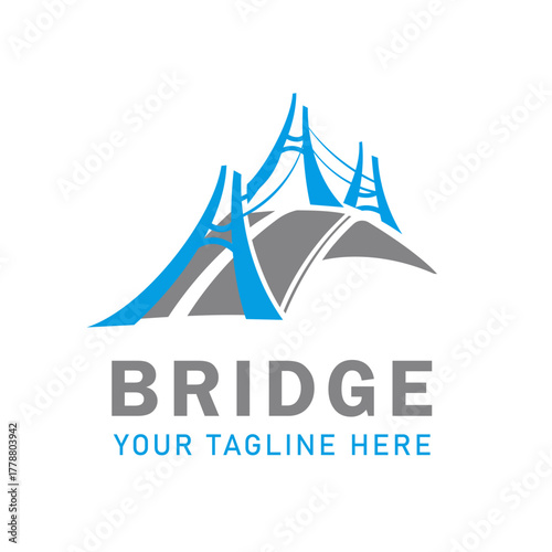 Modern style bridge logo vector icon illustration